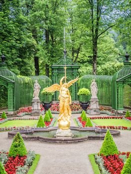 An angel fountain at castle linderhof in bavaria germany