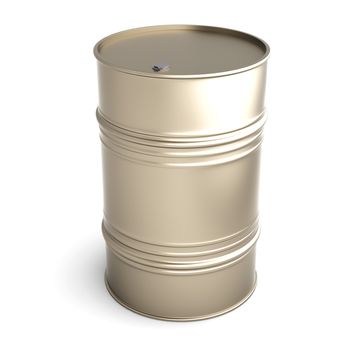 A industrial Barrel. 3D rendered Illustration. Isolated on white.