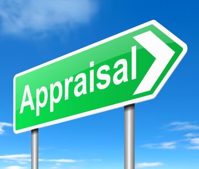 Illustration depicting a sign with an appraisal concept.