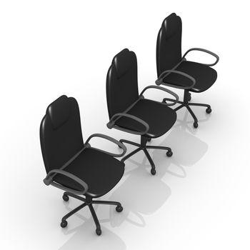 3D rendered office chair. Isolated on white.
