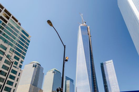 NEW YORK - MAY 27: One World Trade Center (also known as the Freedom Tower) is shown under construction on May 27, 2013 in New York City, New York. 
