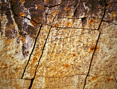 ocher orange texture of limestone stone block