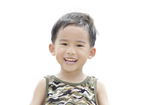 Handsome boy on the white background