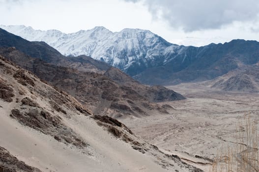 mountain and sky landscape view in ladakh, India