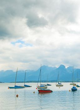 Boats on Wolfgangsee Lake, Salzburgerland, Austria