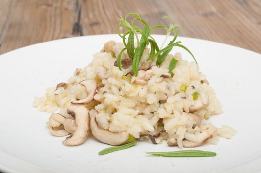 Typical Italian Risotto With Mushrooms - Risotto Con Funghi