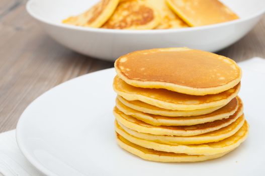 Homemade Pancakes on Plate - Shallow Depth of Field
