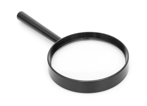 Black Magnifying Glass on White Background