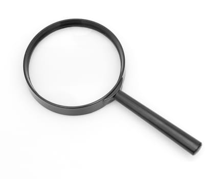 Black Magnifying Glass on White Background