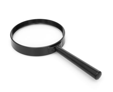 Black Magnifying Glass on White Background
