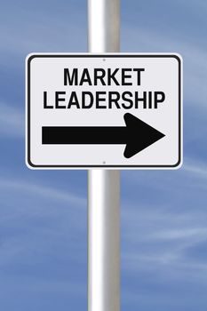 A modified one way street sign on Market Leadership