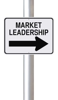 A modified one way street sign on Market Leadership