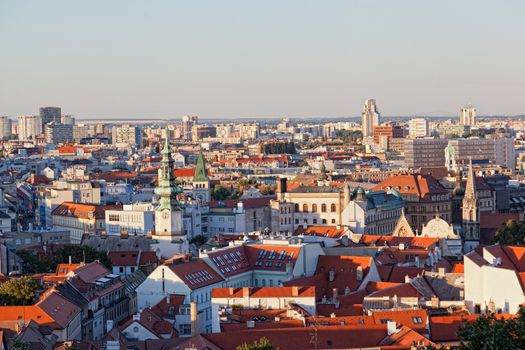 View of the historical center of Bratislava from the hill, Slovakia