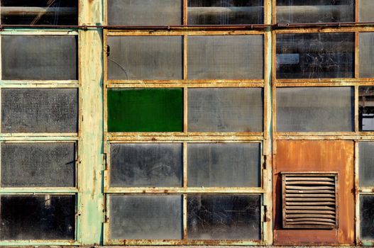 Windows of an old abandoned factory