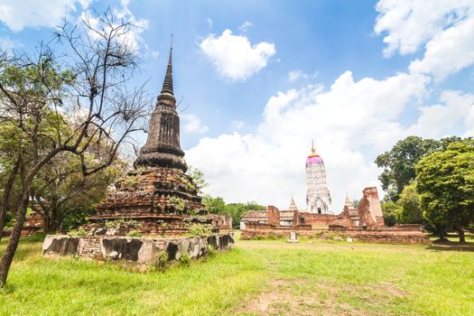 Ancient temple of Ayutthaya, Wat Mahathat, Thailand.