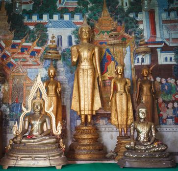 Golden Buddha in Temple, Uthaithani Province, Thailand