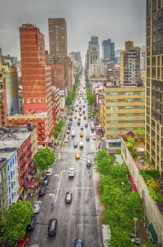 Aerial View of the 1st Avenue, Manhattan