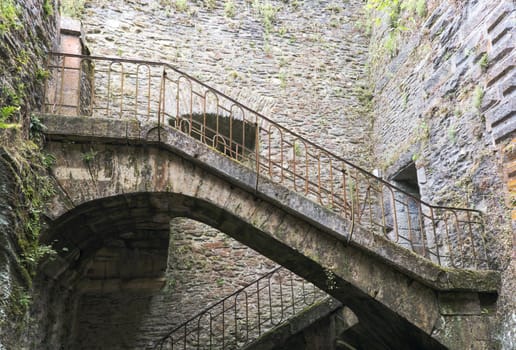 old stairs in ruin from castle