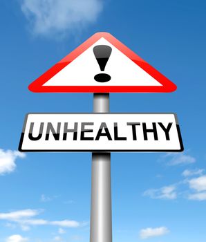 Illustration depicting a sign with an unhealthy concept.