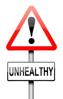 Illustration depicting a sign with an unhealthy concept.