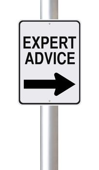 A modified one way street sign indicating Expert Advice