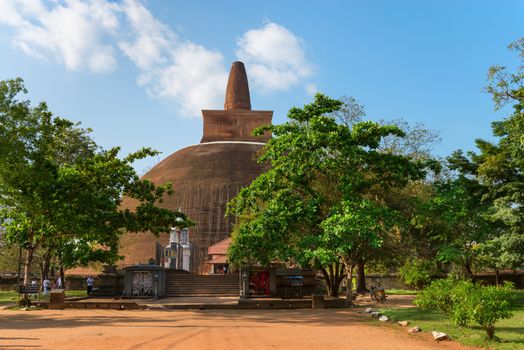 ANURADHAPURA, SRI LANKA - APR 16: Adhayagiri dagoba (stupa) on Apr 16, 2013 in Anuradhapura, Sri Lanka