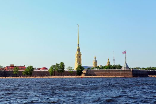 Landscape of Peter and Paul Fortress in Saint Petersburg