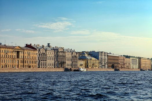 Palace Embankment of Saint Petersburg from Neva River view