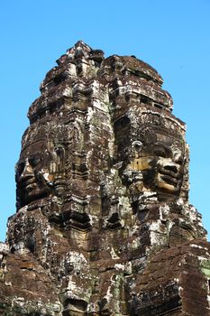 The late 12th century Khmer temple of Prasat Bayon in Angkor, Cambodia