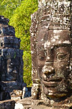 The late 12th century Khmer temple of Prasat Bayon in Angkor, Cambodia