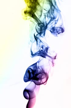color smoke in white background