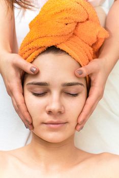 Young woman in beauty salon getting beautiful