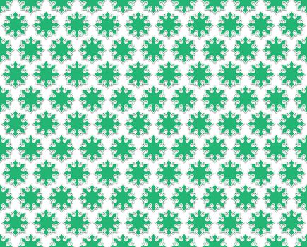 Contour white background green flowered regularly spaced