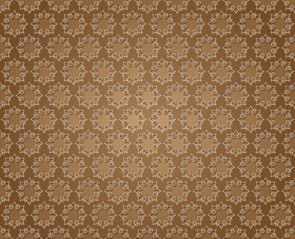 Floral abstract lines background brown color