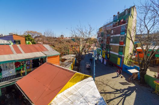 View of Caminito in La Boca neighborhood in Buenos Aires, Argentina