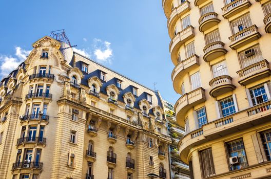 Beautiful French style architecture in the Recoleta neighborhood of Buenos Aires, Argentina