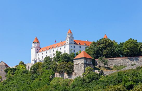 Medieval castle on the hill against the sky, Bratislava, Slovakia