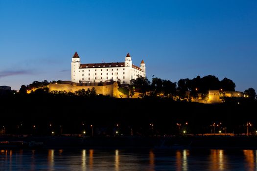 View of the Bratislava lock at night, Slovakia
