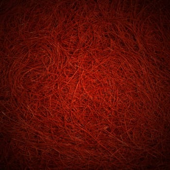 Square background with red and orange raffia texture