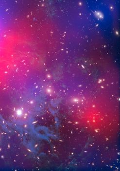 Far being shone nebula and star field against space.
