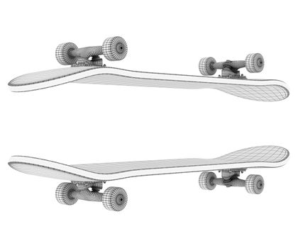 brand new skateboard, pictured on a white background