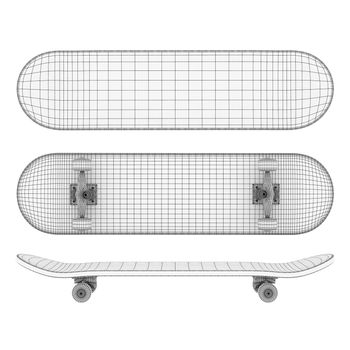 brand new skateboard, pictured on a white background