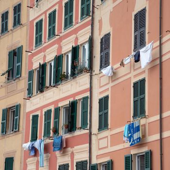 windows of Camogli in June