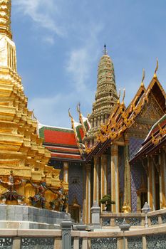 The Emerald buddha temple in the Royal Palace in Bangkok, Thailand