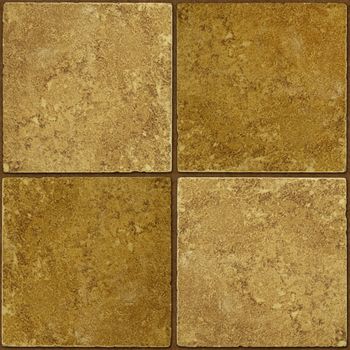 Four ceramic two-tone greenish brown stone tiles seamlessly tileable