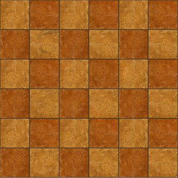 Thirty-six ceramic two-tone brown stone tiles seamlessly tileable