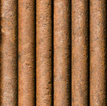 Vertical rusty pipe background texture seamlessly tileable