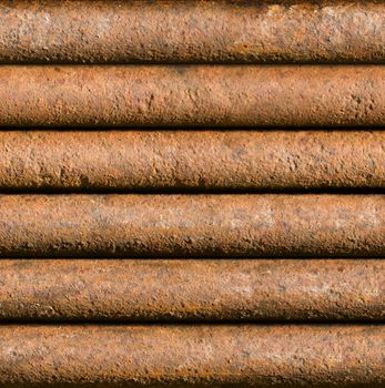Horizontal rusty pipe background texture seamlessly tileable