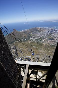 Cape Town, view from table mountain and city centre 