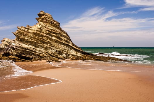 Rock at the beach of Porto Covo Beach on Alentejo, Portugal